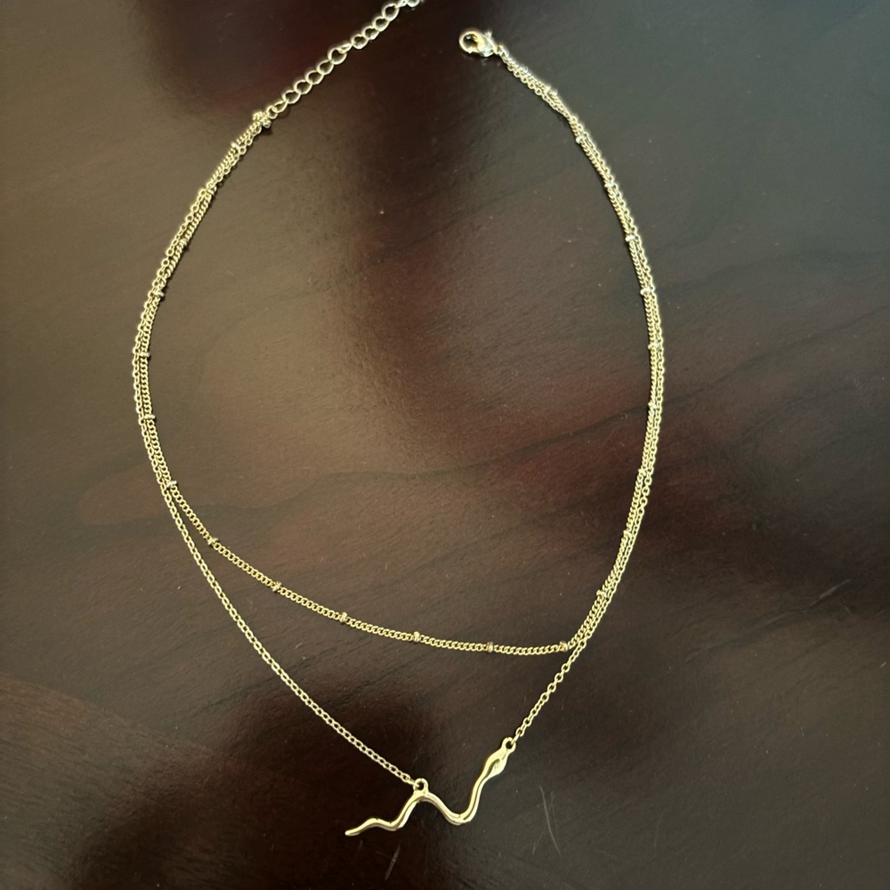 Elegant Gold Snake Pendant Necklace